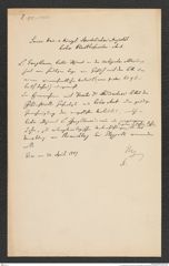 k.k. naturhistorisches Hofmuseum, Intendanzakten 1885-1896 (Hauer), Aktenzahl Z.175.a/1887, Seite 1